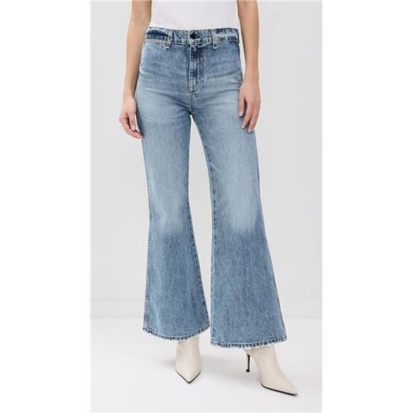 ASKK NY Blondie Jeans Indie Sleeze High Cropped Flare Off Duty West Village Girl - Picture 2 of 7